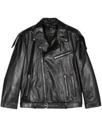 Isabel Benenato Bikerjacke aus Leder Schwarz