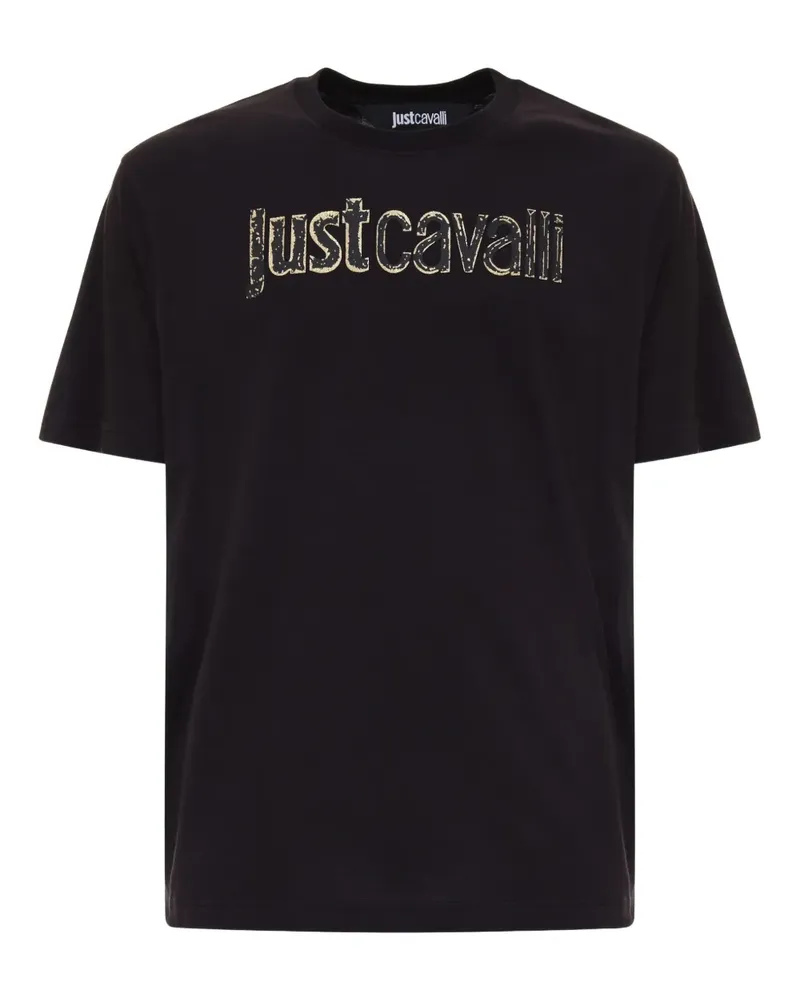 Just Cavalli T-Shirt mit Logo-Verzierung - Schwarz Schwarz