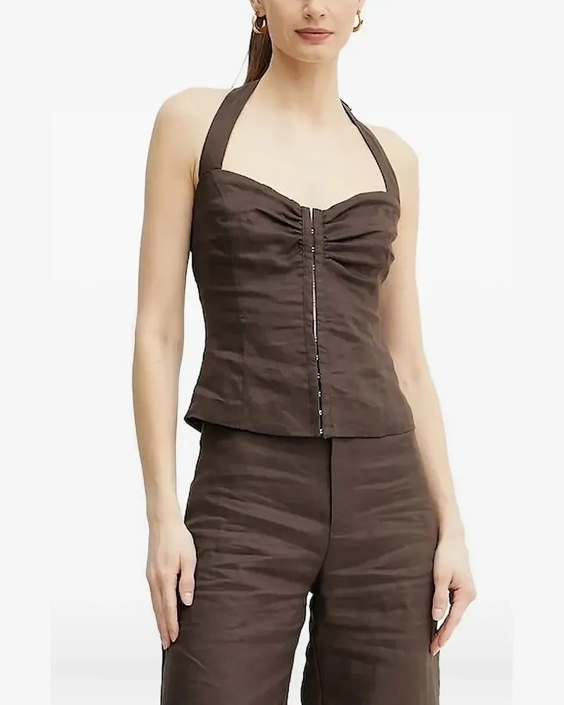 Bardot Gesmoktes Neckholder-Top - Braun Braun