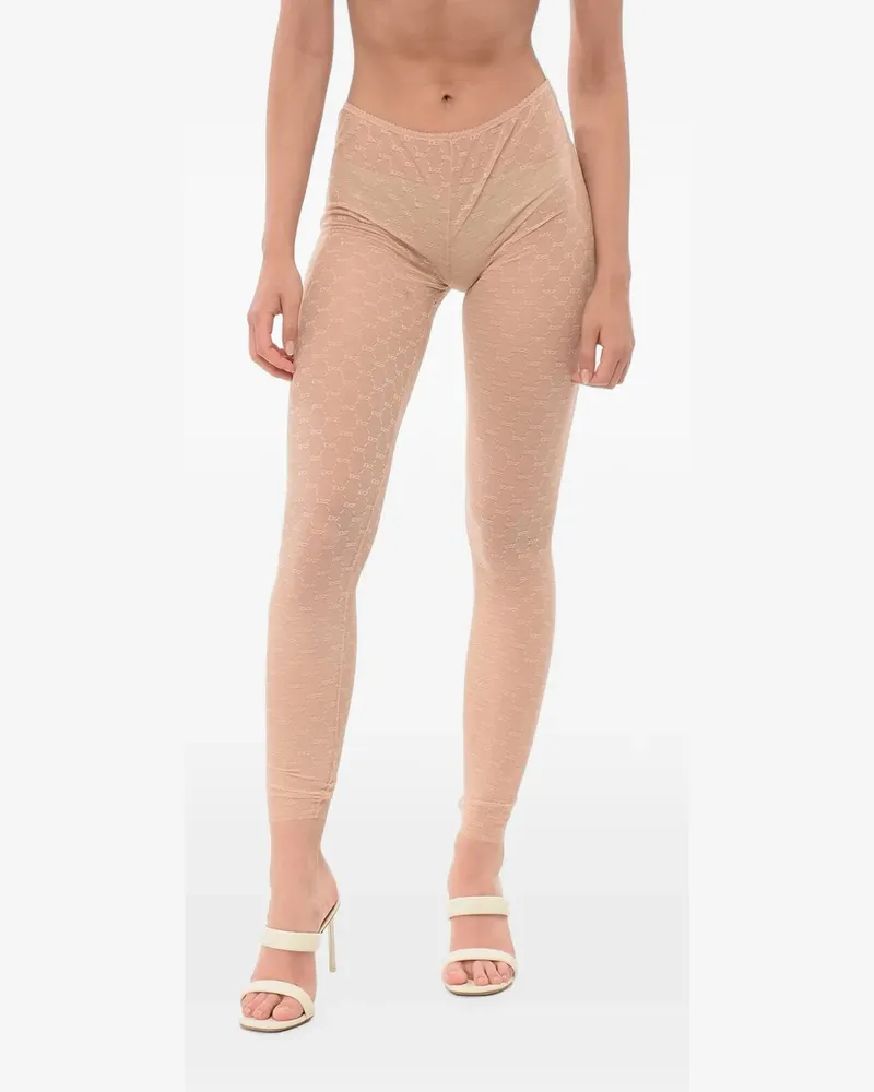 Dsquared2 monogram-lace tights - Nude Nude