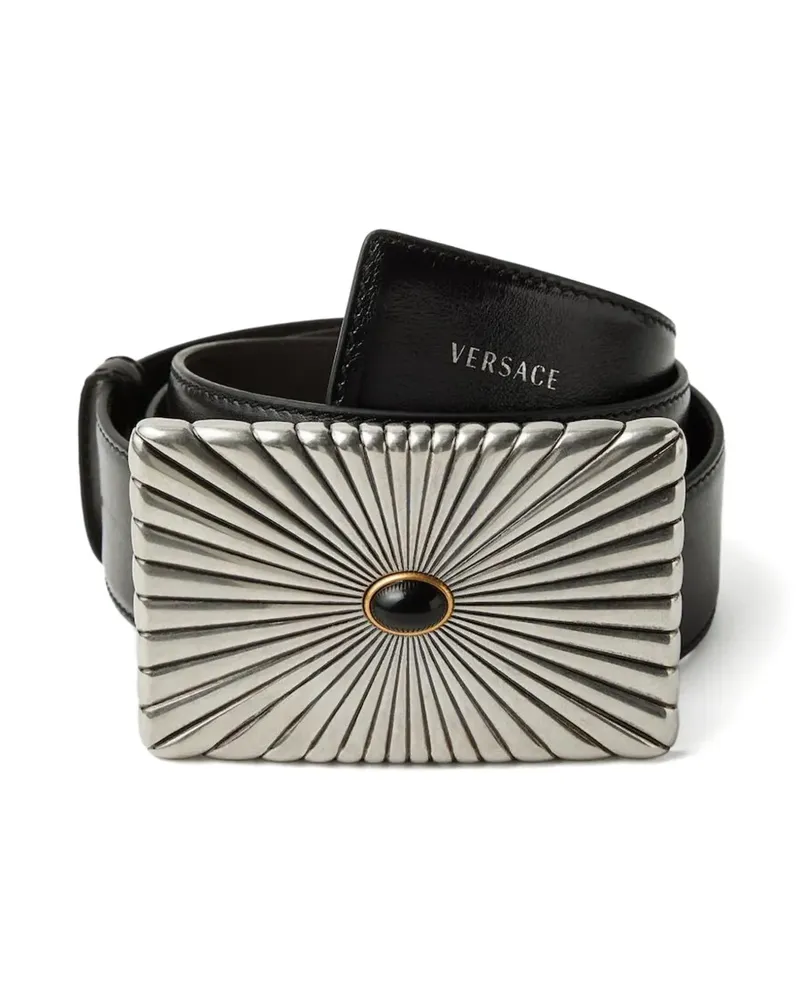 Versace Gürtel mit eckiger Schnalle - Schwarz Schwarz