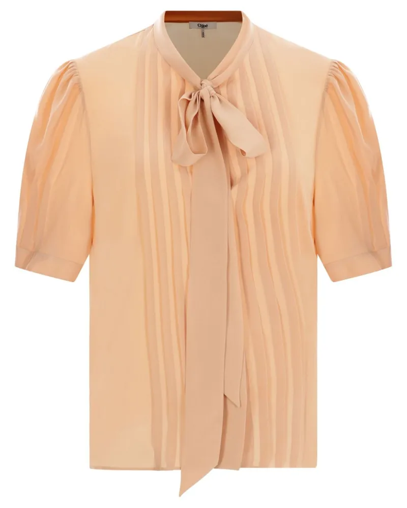 Chloé Lavallière Bluse aus Chinakrepp - Nude Nude