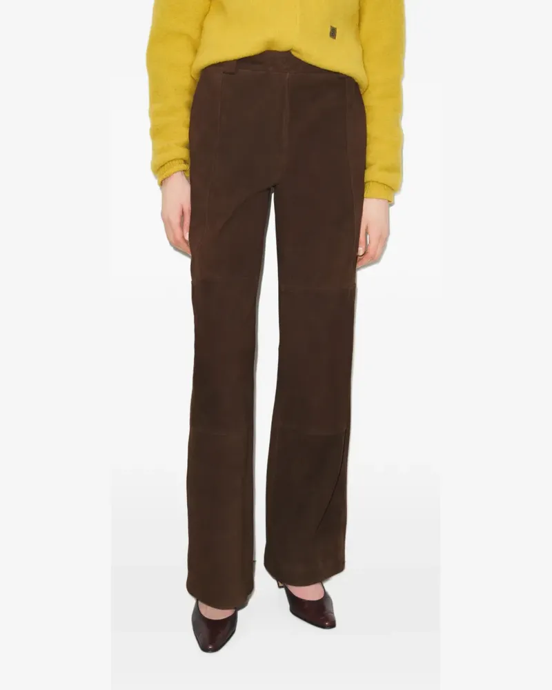Tory Burch Wildlederhose mit lockerem Schnitt - Braun Braun