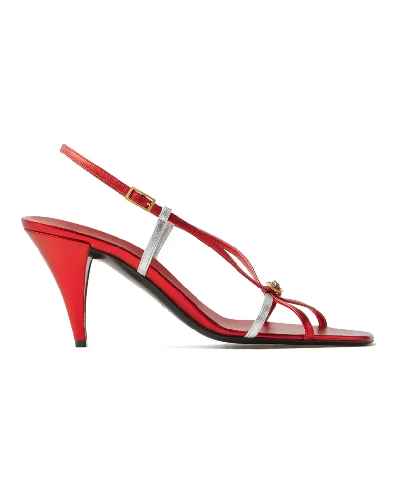 Versace Sandalen mit Metallic-Knöpfen - Rot Rot