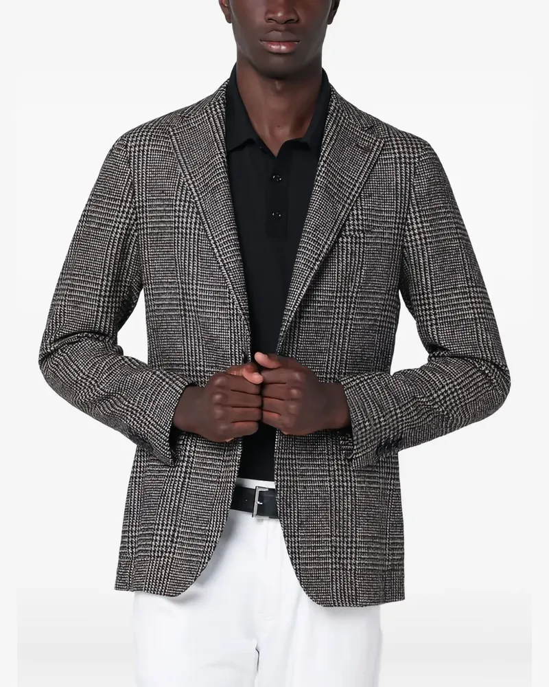 Tagliatore Karierte Montecarlo Jacke - Grau Grau