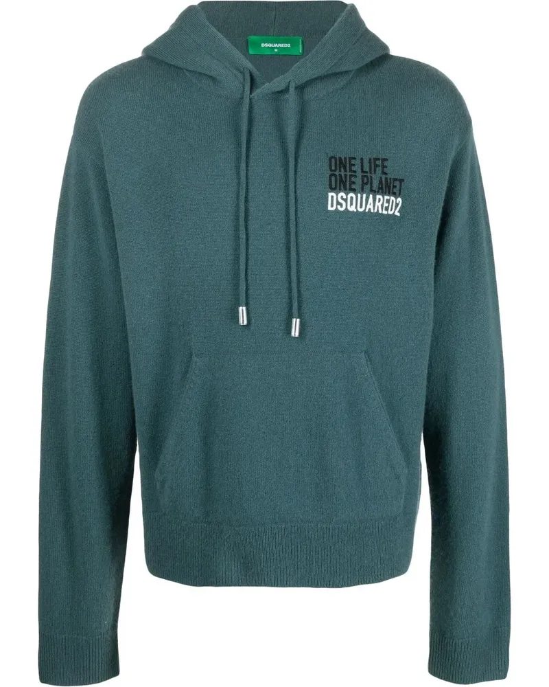 Dsquared2 Hoodie aus Kaschmir mit Logo - Grün Grün