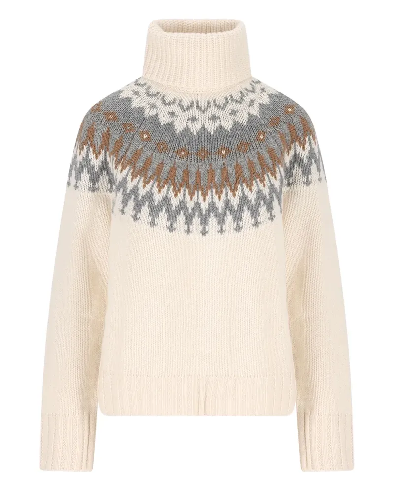 Bogner Gemusterter Rollkragenpullover - Nude Nude