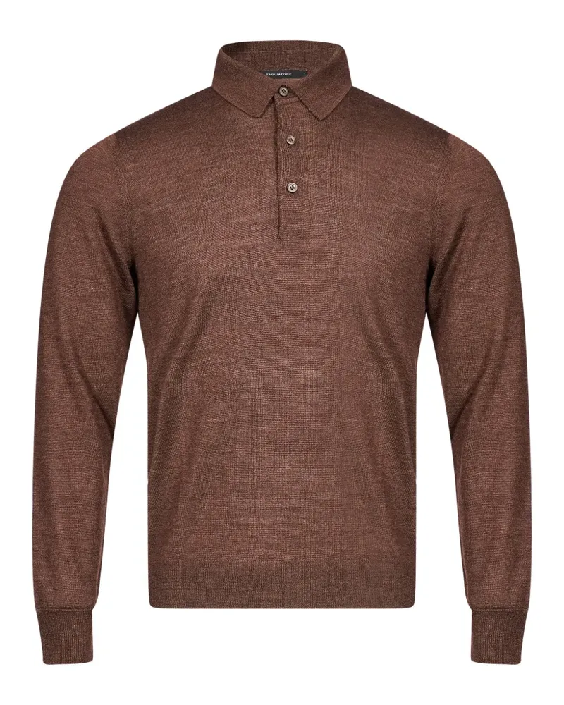 Tagliatore Langärmeliges Poloshirt - Braun Braun
