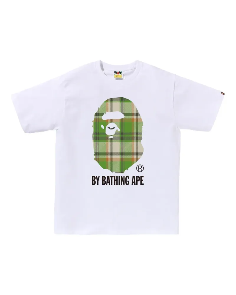 BAPE Ape Head check-print T-shirt - Weiß Weiß