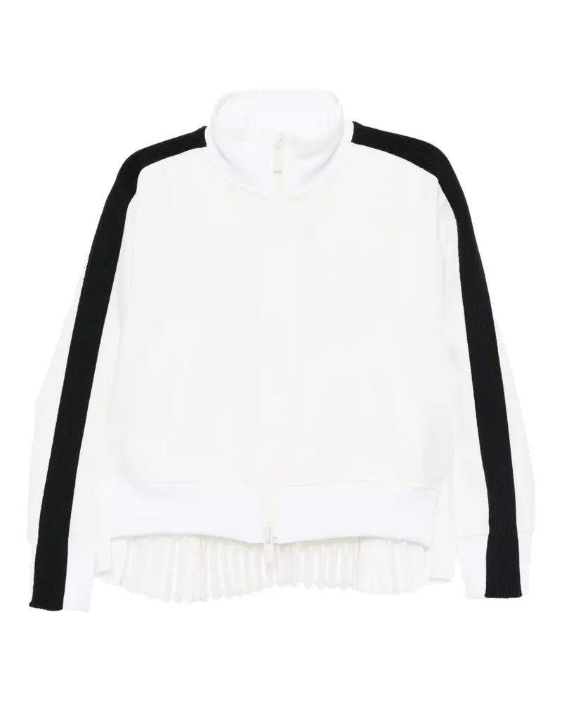 Sacai Jacke mit plissierten Kanten - Weiß Weiß