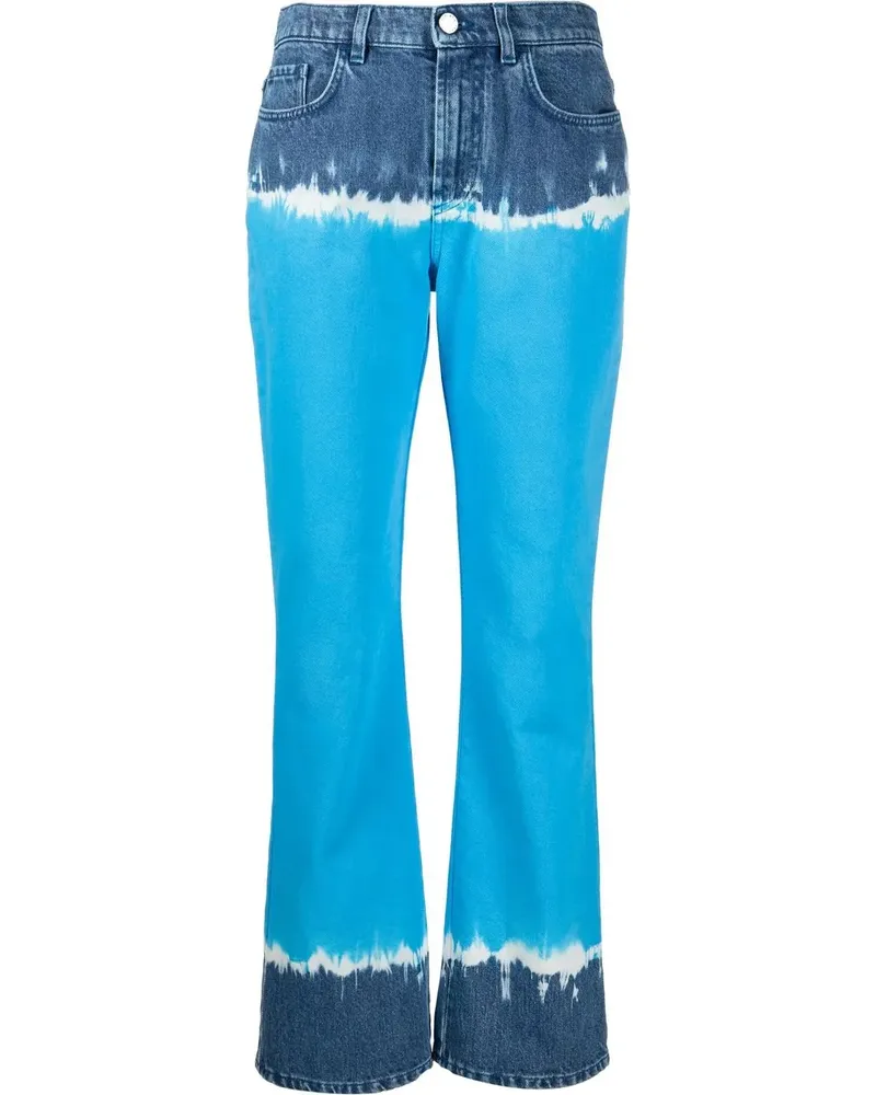 Alberta Ferretti Schlagjeans mit Batikmuster - Blau Blau