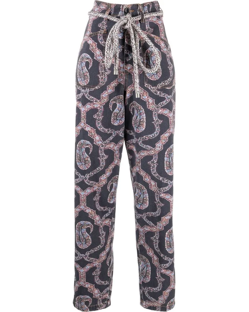 Etro Tapered-Hose mit abstraktem Muster - Blau Blau