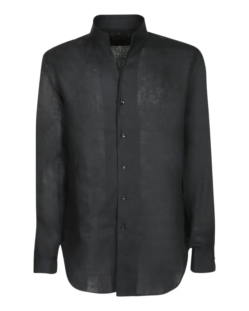 Dell'oglio mandarin-collar long-sleeve shirt - Schwarz Schwarz