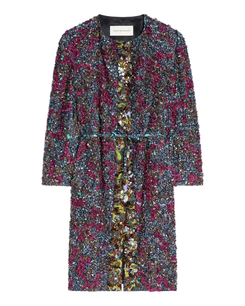 Dries van Noten Bestickter Mantel - Blau Blau