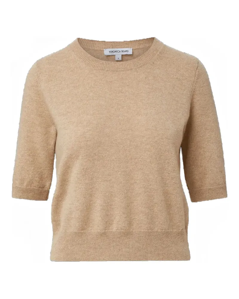 Veronica Beard Kurzärmeliger Shana Pullover - Nude Nude
