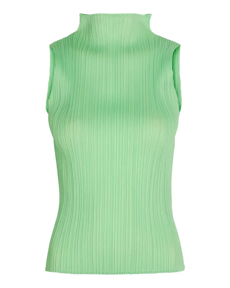 Issey Miyake pleated-design sleeveless top - Grün Grün