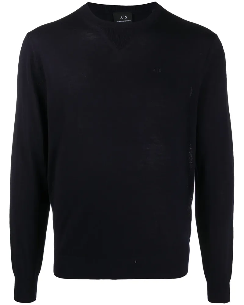 Armani Exchange Pullover mit Logo-Stickerei - Blau Blau