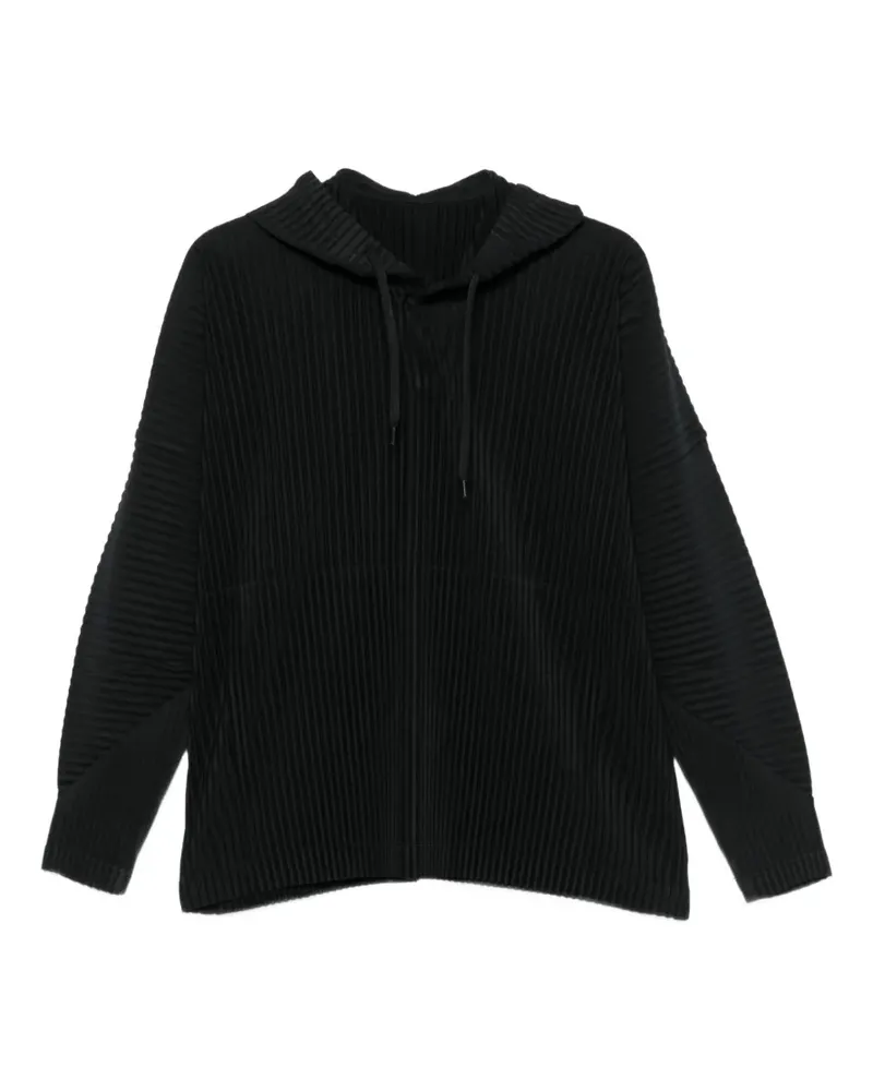 Issey Miyake plissé-effect hoodie - Schwarz Schwarz