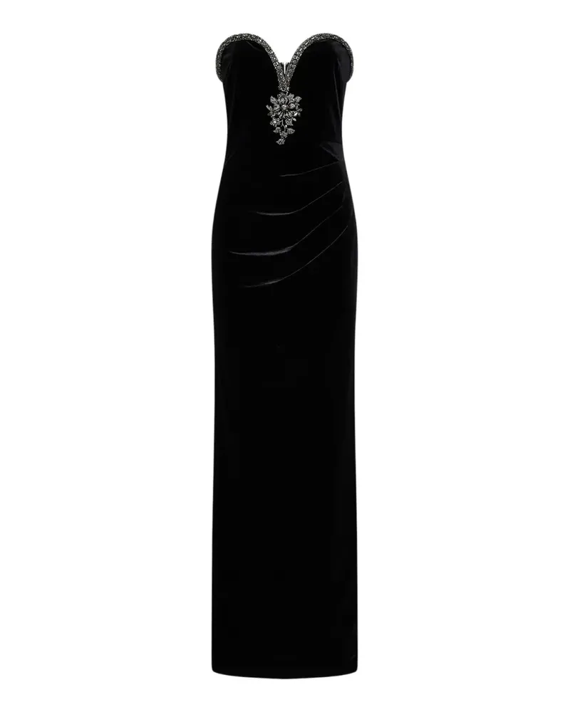 Self-Portrait crystal-embellished strapless maxi dress - Schwarz Schwarz