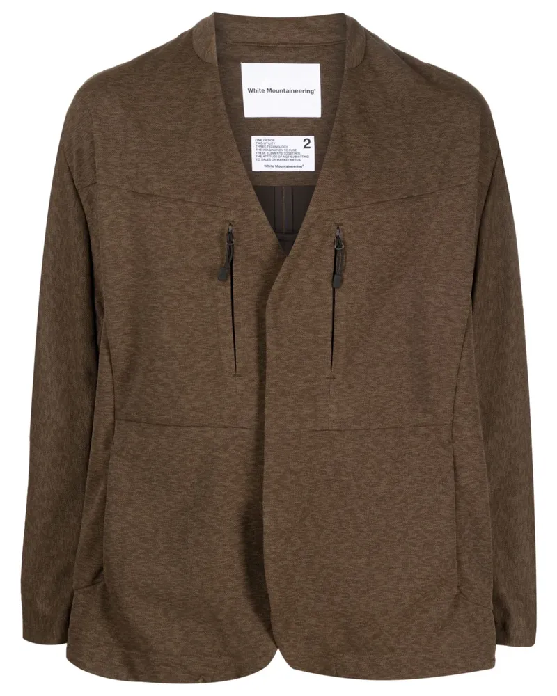 White Mountaineering Jacke mit V-Ausschnitt - Braun Braun