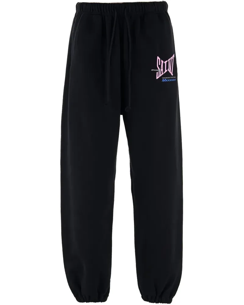 SAINT MXXXXXX Jogginghose mit Logo-Print - Schwarz Schwarz