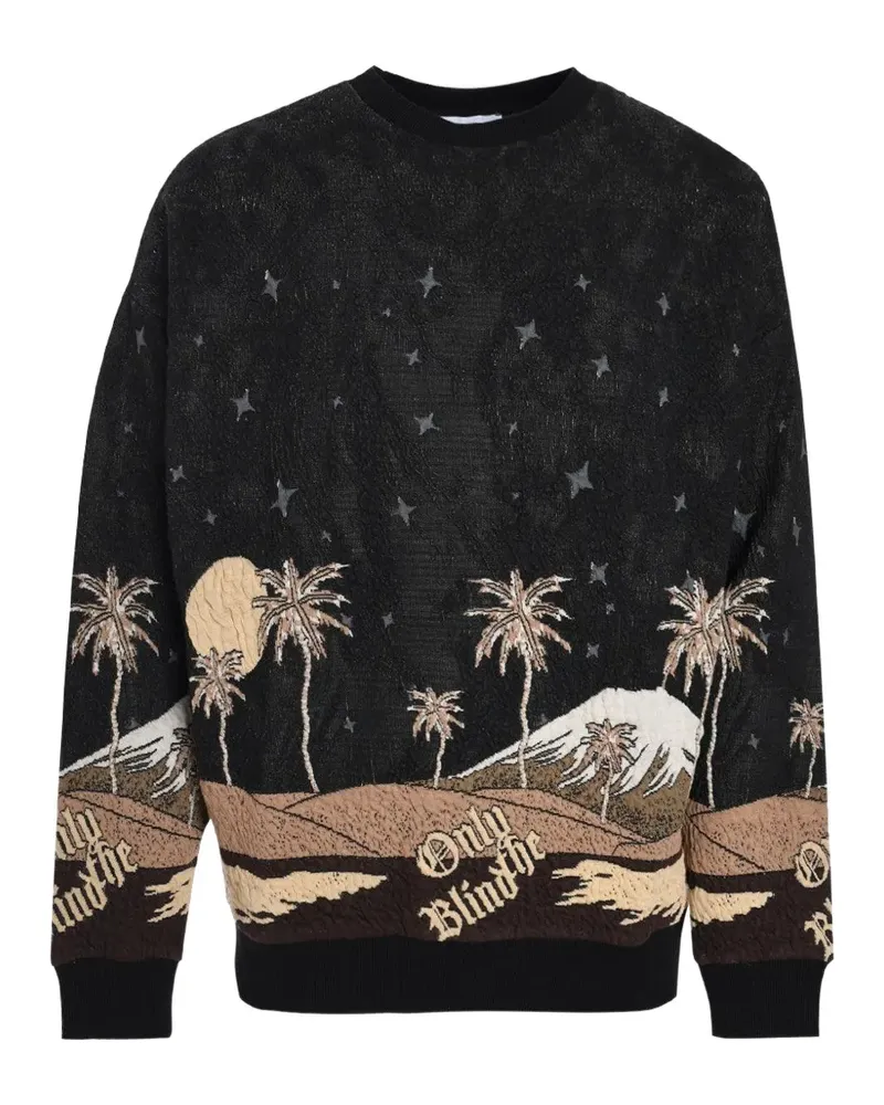 ONLY THE BLIND Sepia Mountain Sweatshirt - Schwarz Schwarz