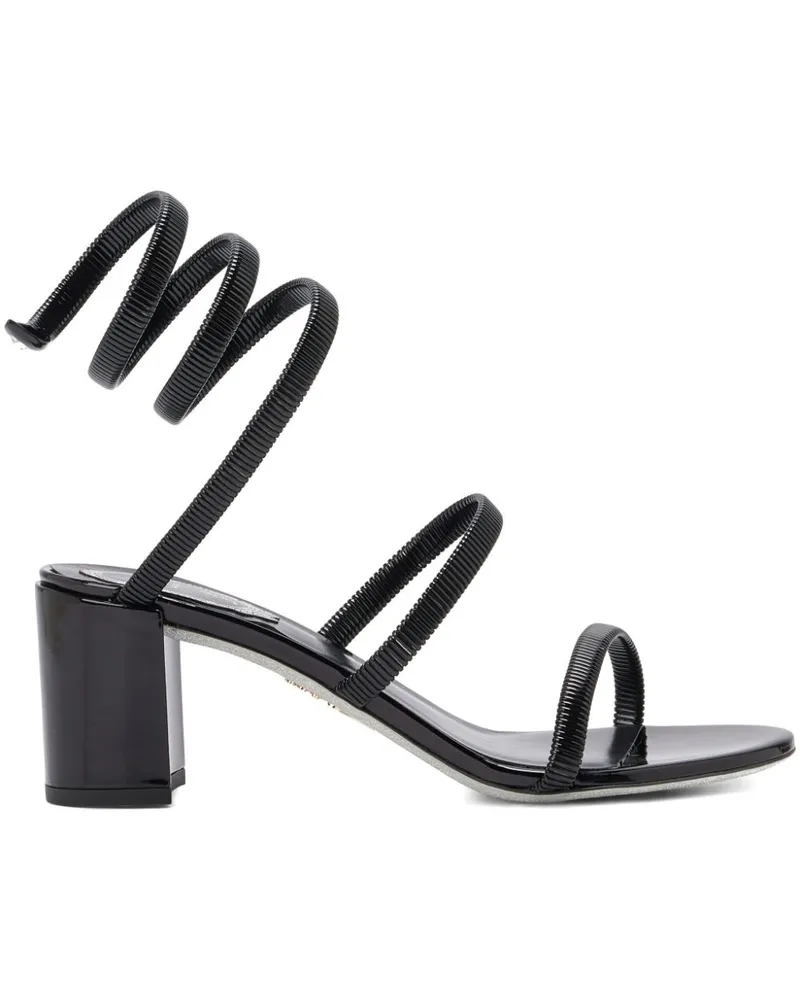 René Caovilla Sandalen aus Leder - Schwarz Schwarz