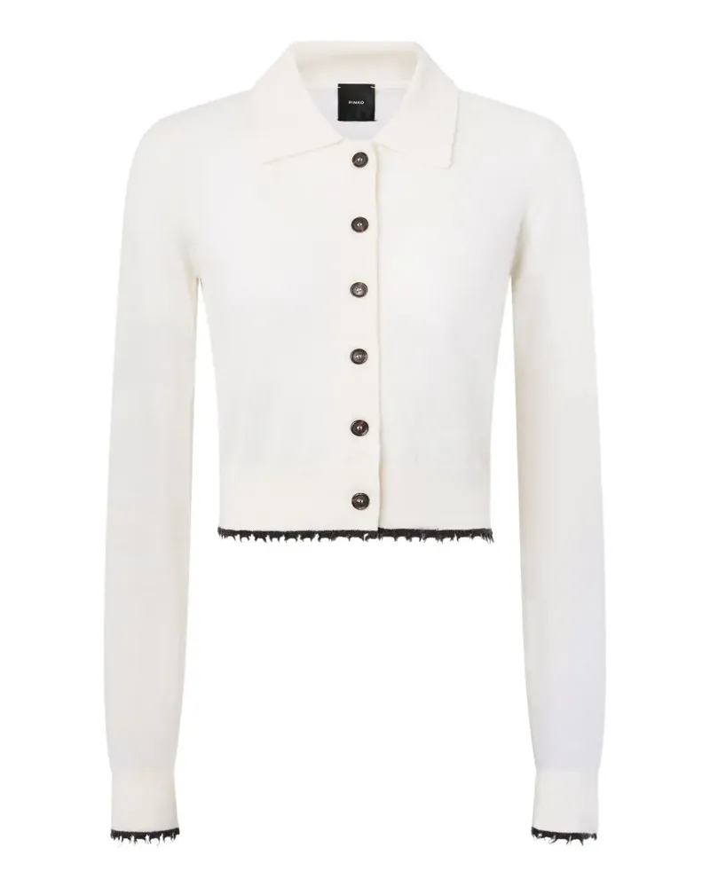 Pinko Cropped-Cardigan mit Poloshirtkragen - Nude Nude
