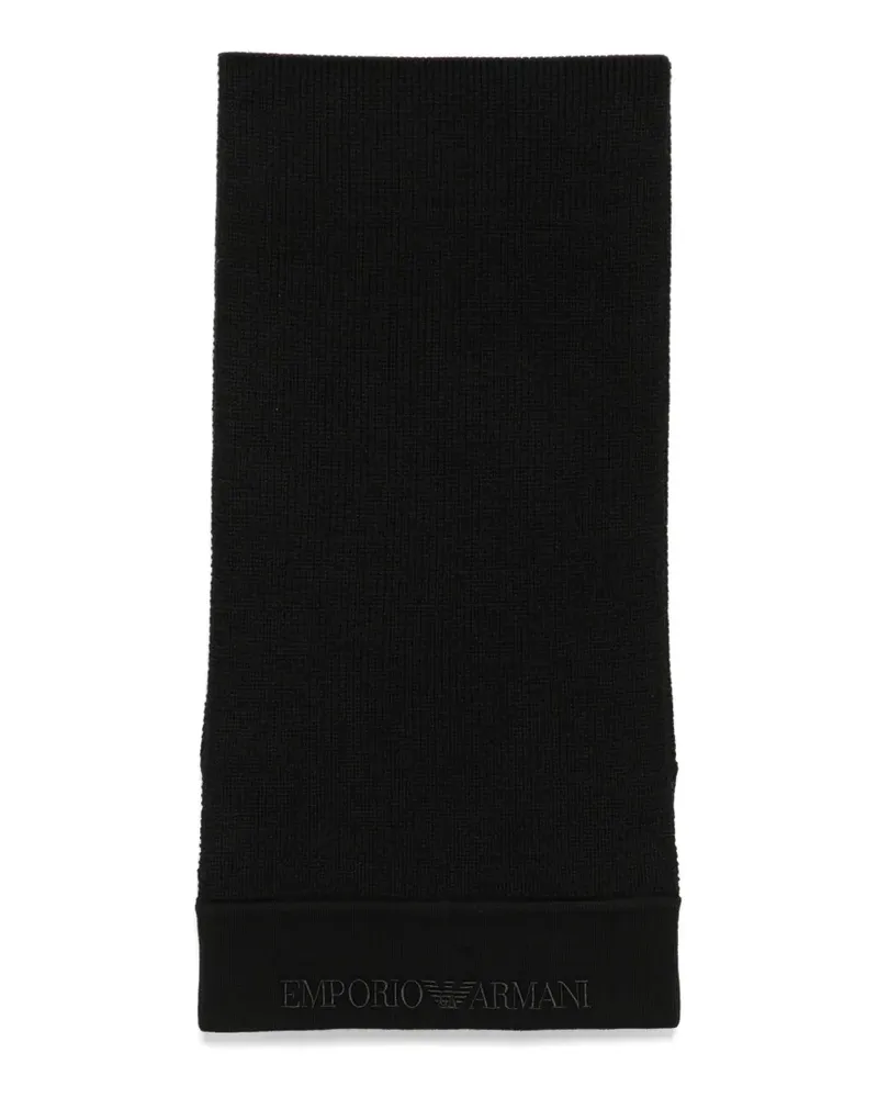 Emporio Armani Schal mit Logo-Prägung - Schwarz Schwarz