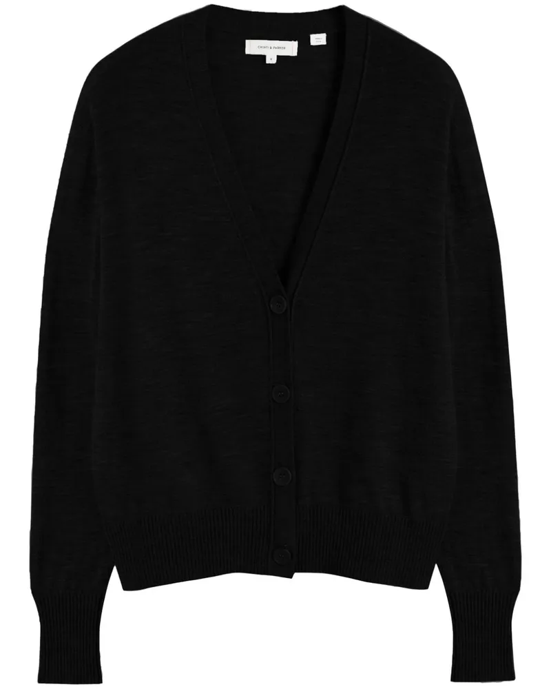 Chinti & Parker Fein gestrickter Merinocardigan - Schwarz Schwarz