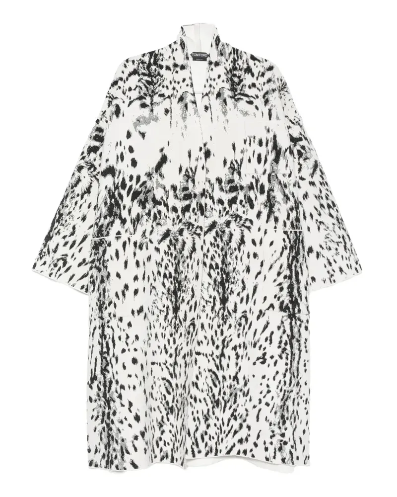 Tom Ford Lynx Oversized-Mantel aus Jacquard - Weiß Weiß