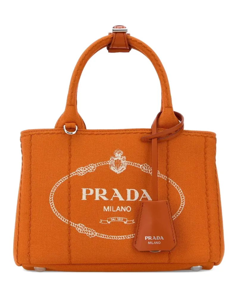 Prada mini Jardinière canvas tote bag - Orange Orange