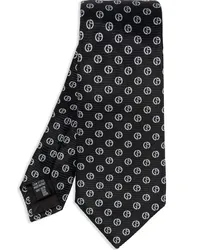 Giorgio Armani Seidenkrawatte aus Monogramm-Jacquard Schwarz