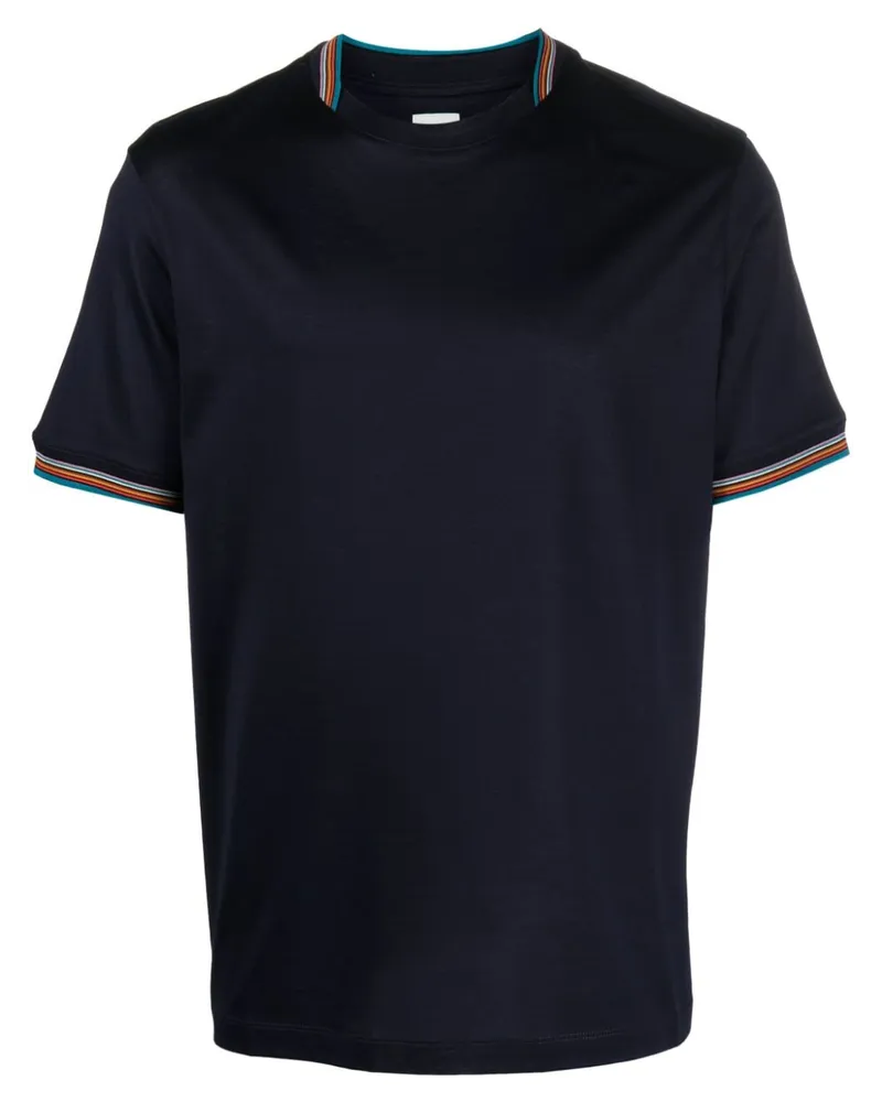 Paul Smith T-Shirt mit gestreiften Details Blau