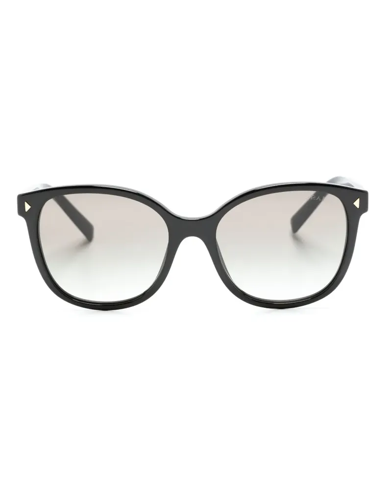 Prada Sonnenbrille mit eckigem Gestell - Schwarz Schwarz