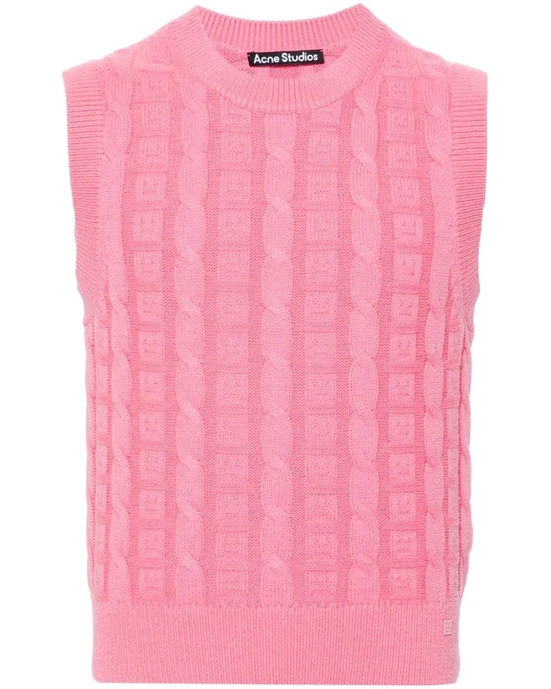 Acne Studios Face Strickpullover mit Logo-Applikation Rosa