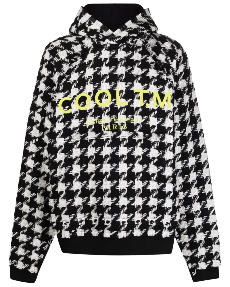 COOL T.M Hoodie mit Hahnentrittmuster - Schwarz Schwarz