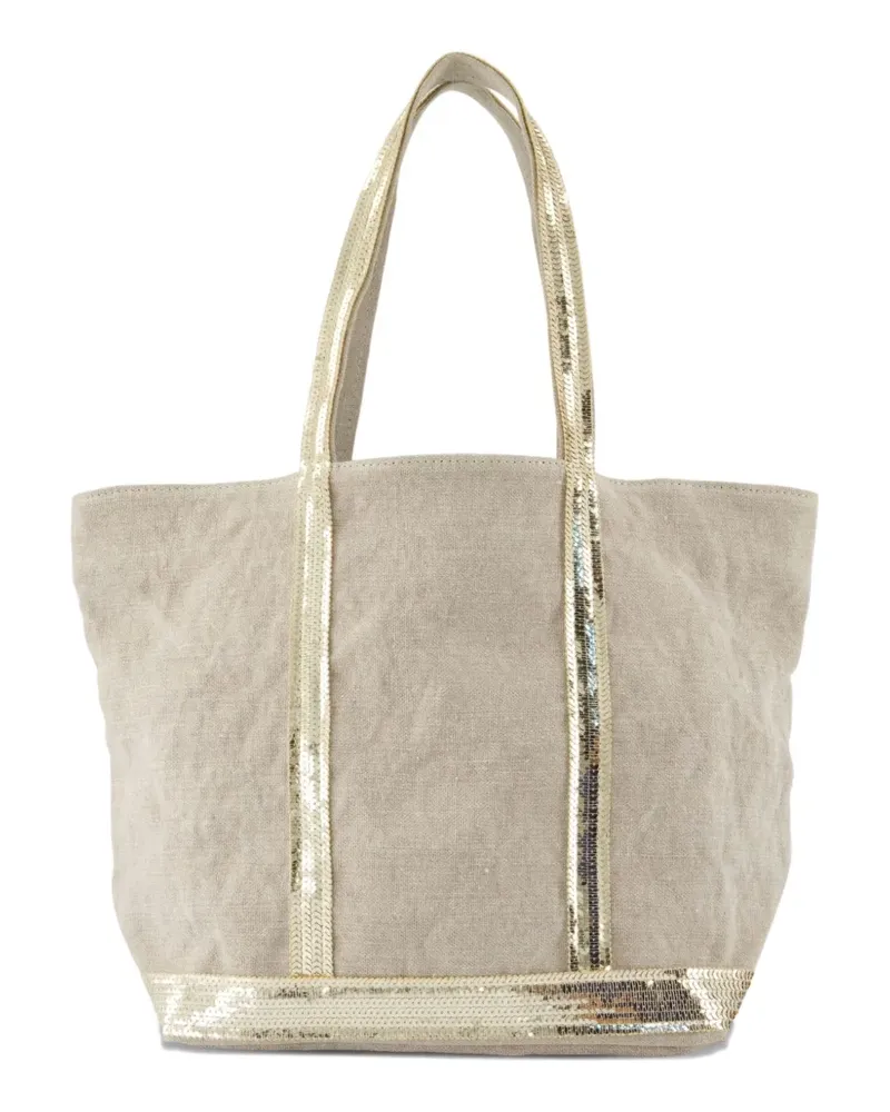 Vanessa Bruno Tote Bag mit Paillettenbesatz - Nude Nude
