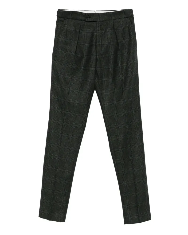 Incotex Karierte Hose mit Bundfalten - Grau Grau