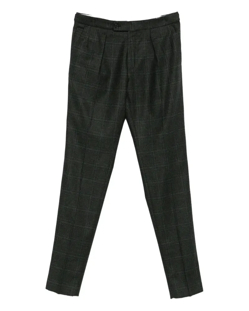 Incotex Karierte Hose mit Bundfalten - Grau Grau