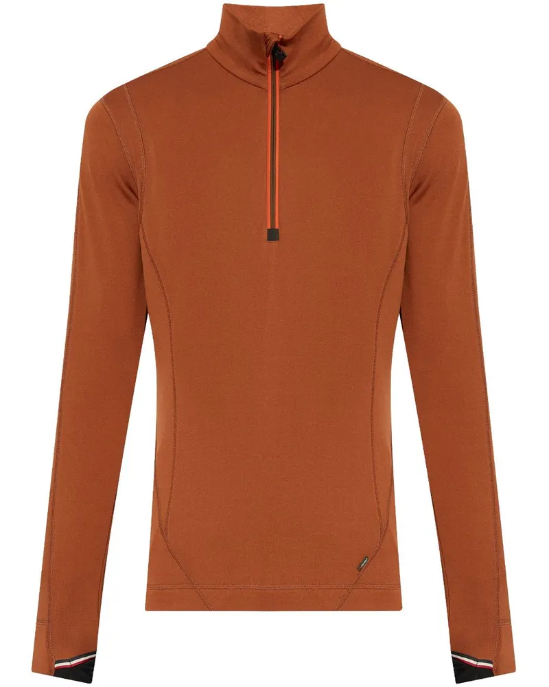 Moncler Polartec Sweatshirt mit kurzem Reißverschluss - Orange Orange