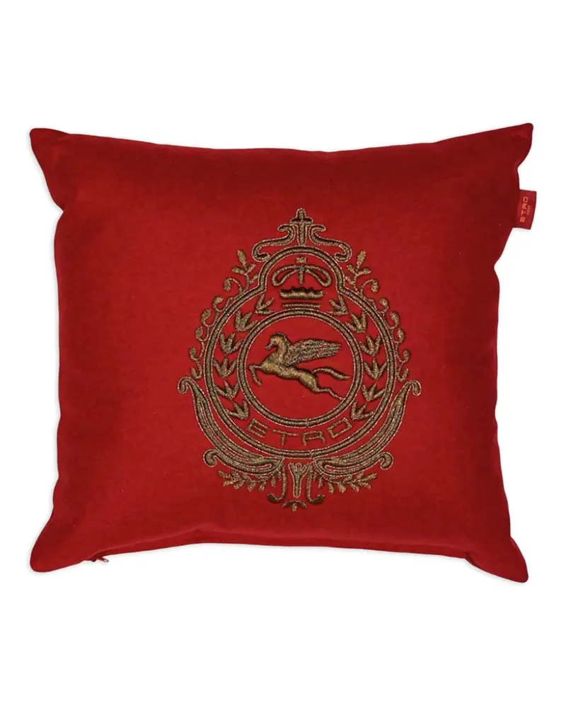 Etro Kissen mit Pegaso-Stickerei - Rot Rot