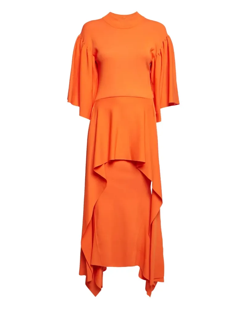 Solace London 2024 Midikleid mit asymmetrischem Overlay - Orange Orange