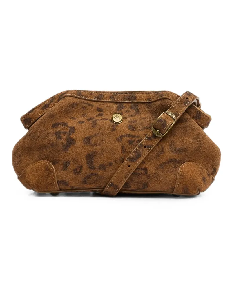 ash July Mini-Tasche aus Wildleder mit Leopardenprint - Braun Braun
