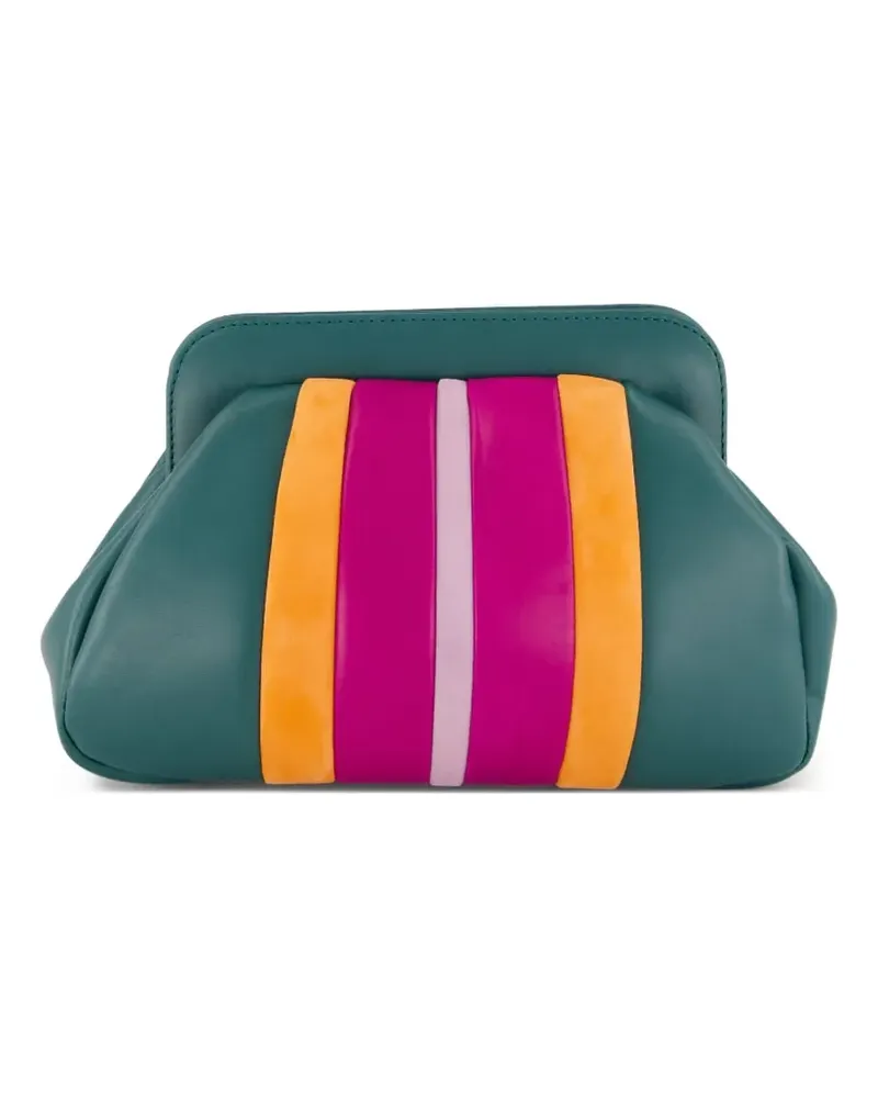 PAULA Gestreifte Clutch - Grün Grün