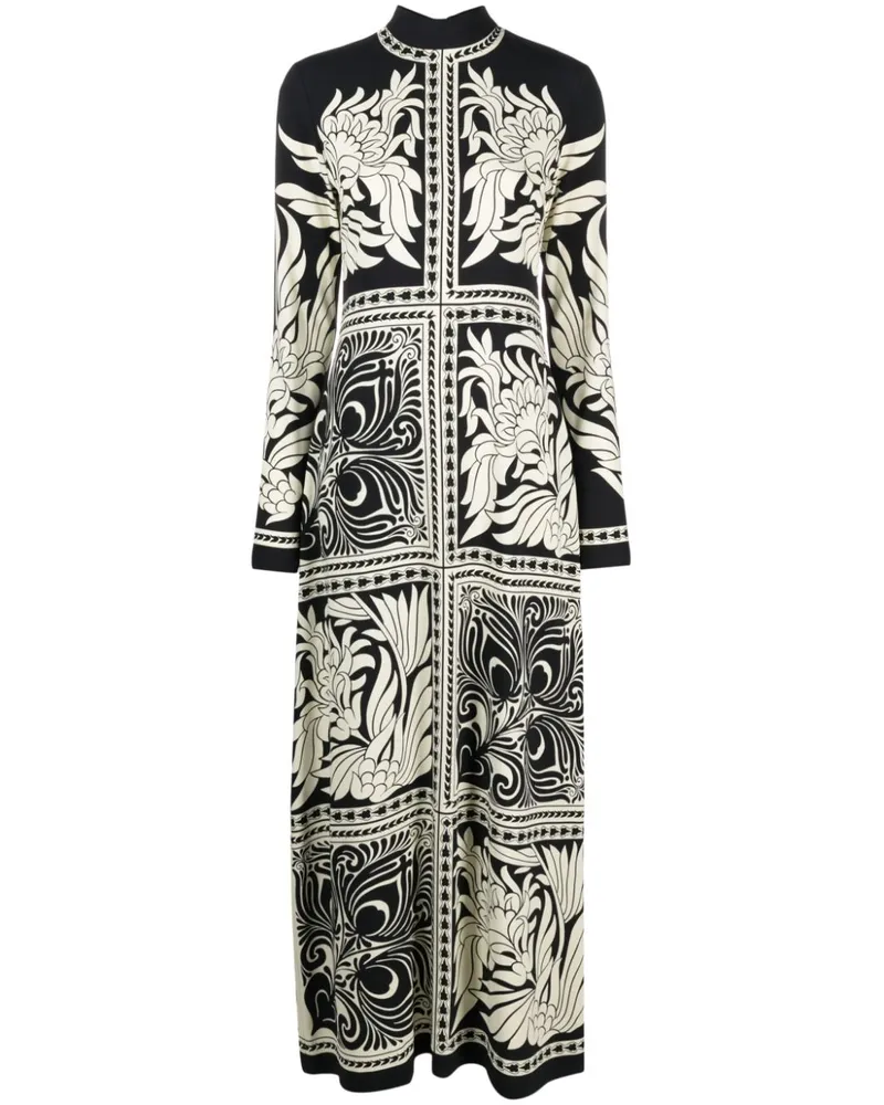 La DoubleJ Halle Maxikleid mit Print - Schwarz Schwarz
