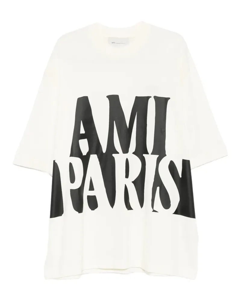 AMI Paris T-Shirt mit Logo - Nude Nude