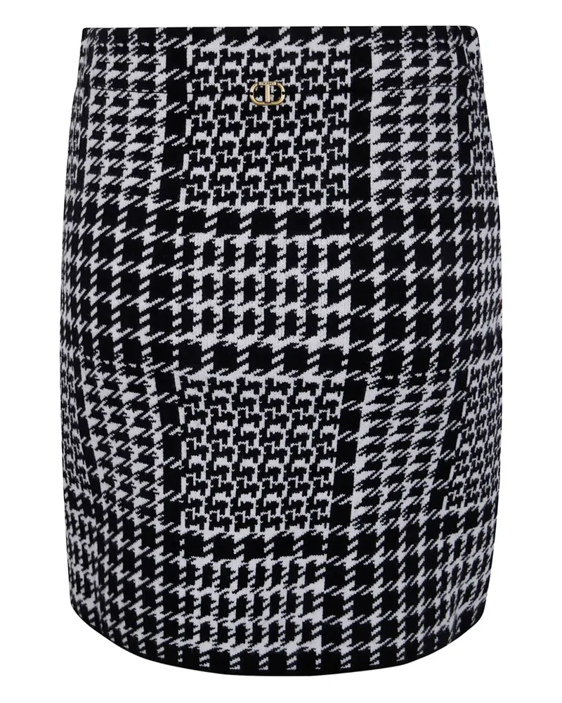 Twin-Set houndstooth mini skirt - Schwarz Schwarz