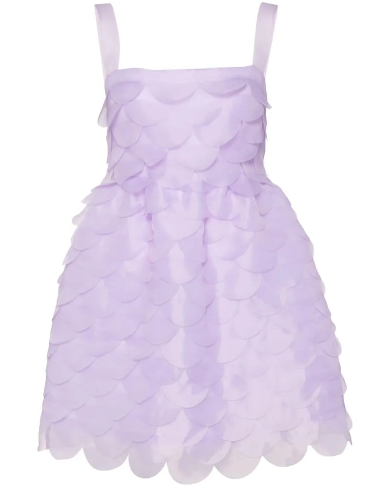 Cynthia Rowley Organza-Minikleid mit Wellensaum Violett