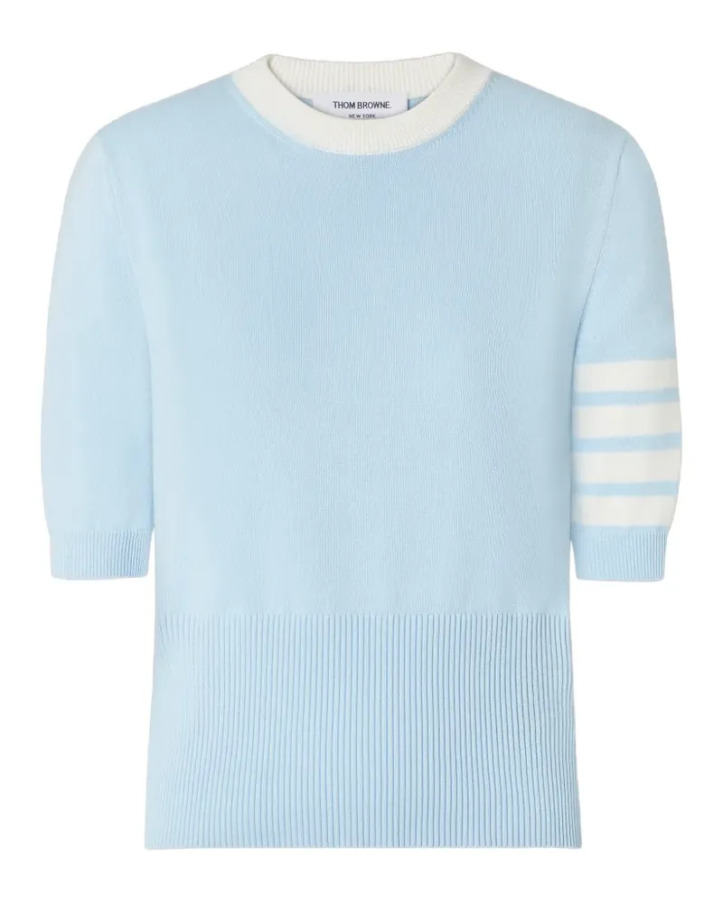 Thom Browne Hector T-Shirt mit Intarsien-Print - Blau Blau